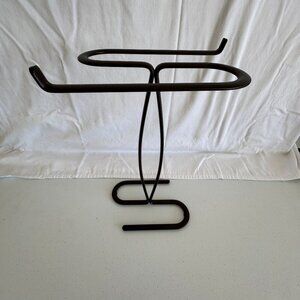 Modern Dark Brown Metal Freestanding Towel Rack Holder Minimalist Design